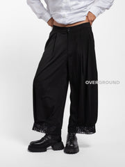 PANTALONE OVER CON BALZA RICAMATA - OVERGROUND STORE 