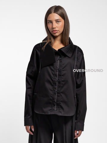 CAMICIA OVER LARGA COLLO A BARCA - OVERGROUND STORE 