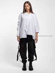 CAMICIA OVER ASIMMETRICA CON CRAVATTA - OVERGROUND STORE 
