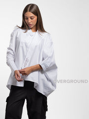 ASYMMETRIC OVERSIZED SHIRT WITH TIE