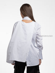 CAMICIA OVER ASIMMETRICA CON CRAVATTA - OVERGROUND STORE 