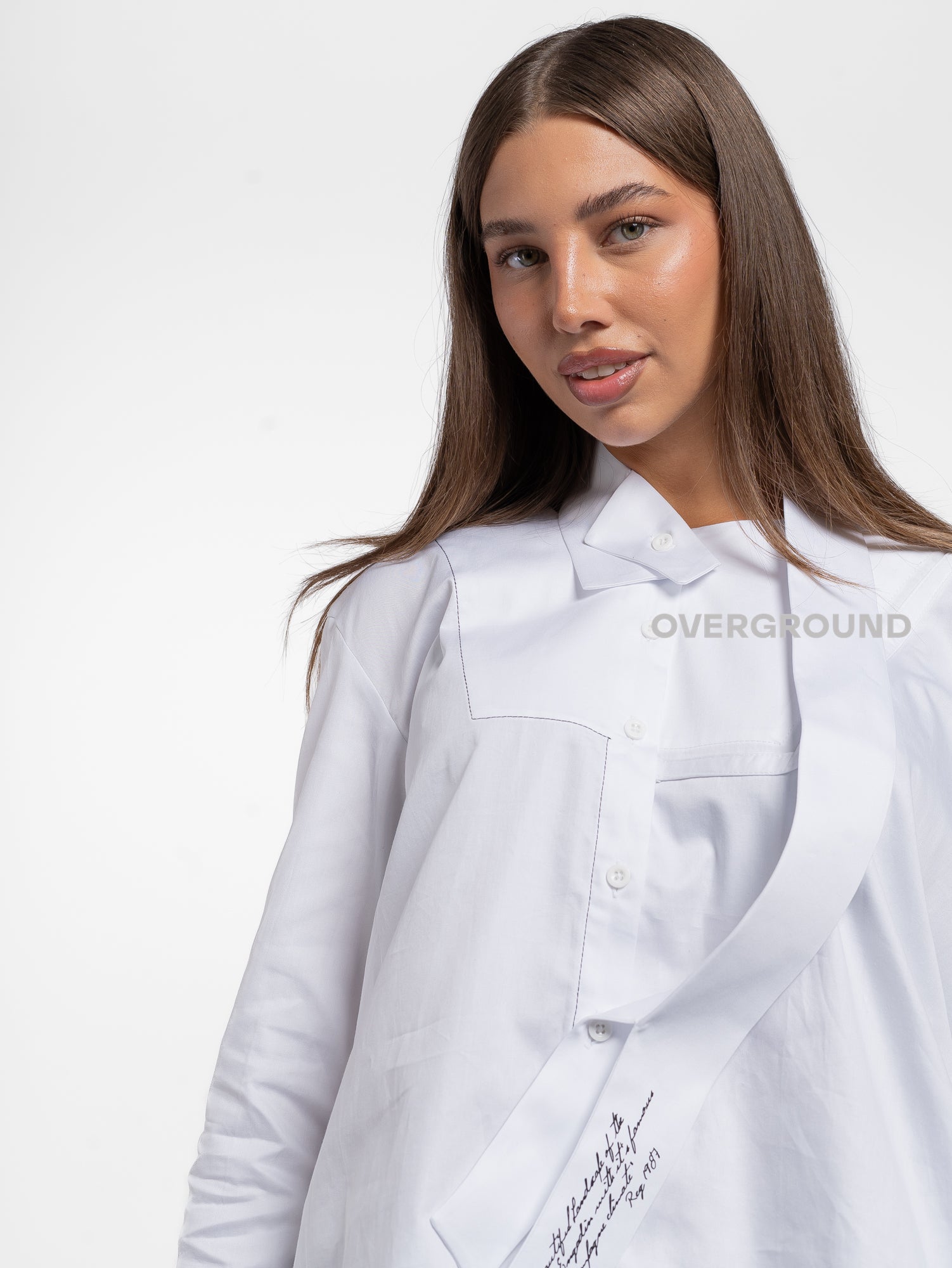 CAMICIA OVER ASIMMETRICA CON CRAVATTA - OVERGROUND STORE 