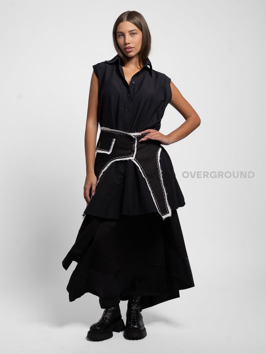 CAMICIA OVER SMANICATA CON BALZA AGGANCIATA - OVERGROUND STORE 