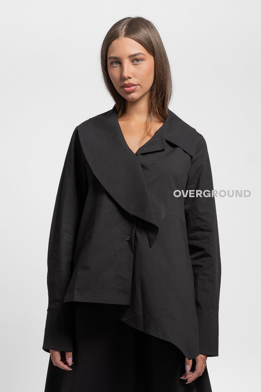 CAMICIA OVER COLLO SCIALLATO TONDO