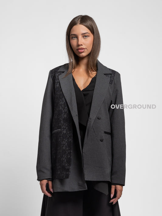 GIACCA ASIMMETRICA CON PIZZO