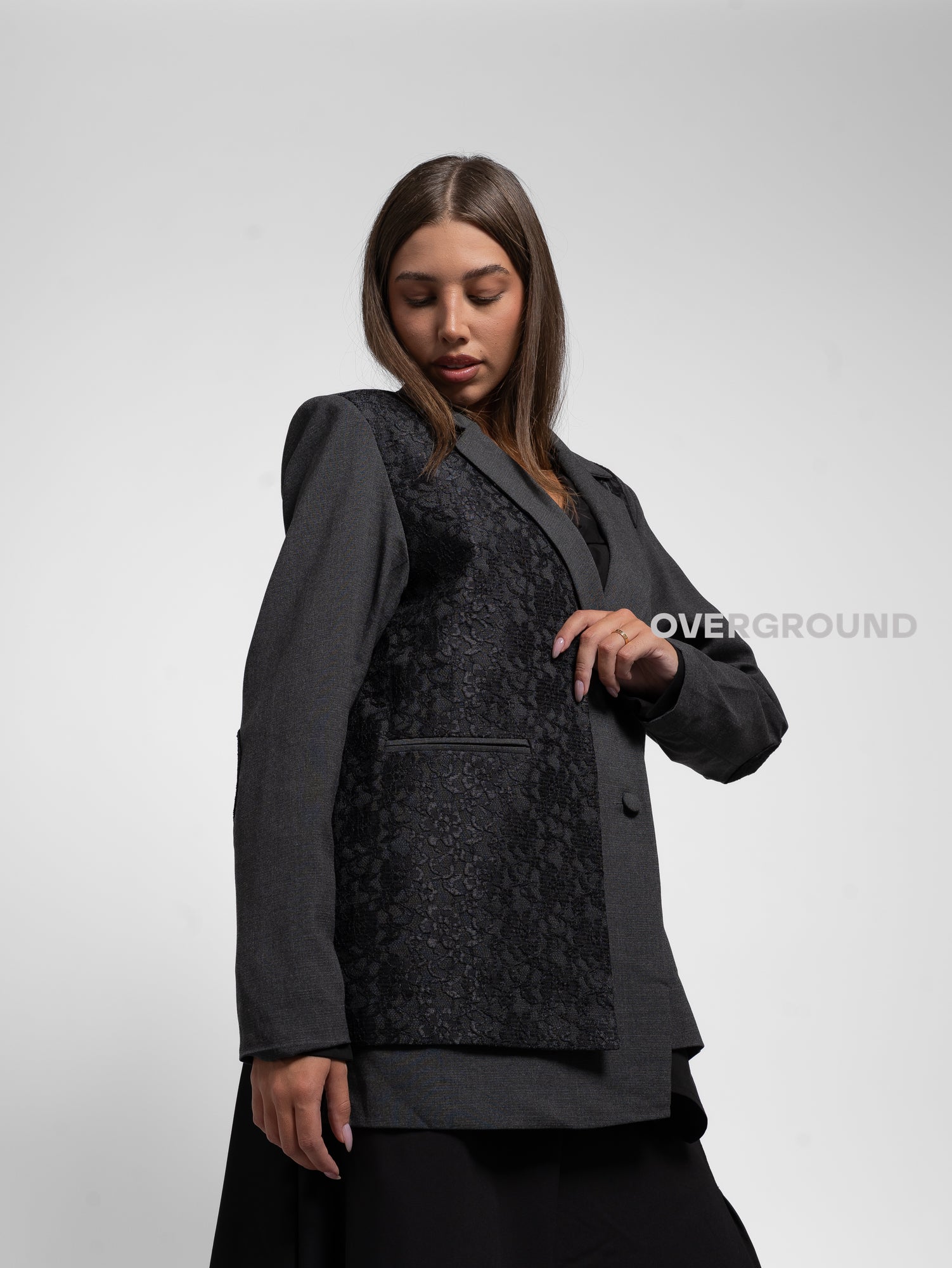 GIACCA ASIMMETRICA CON PIZZO - OVERGROUND STORE 