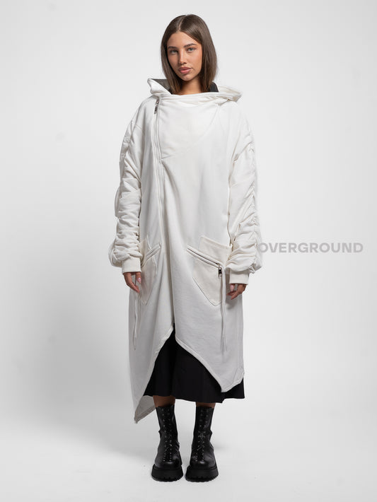 TRENCH FELPA LUNGA CON CERNIERA ASIMMETRICA - OVERGROUND STORE 
