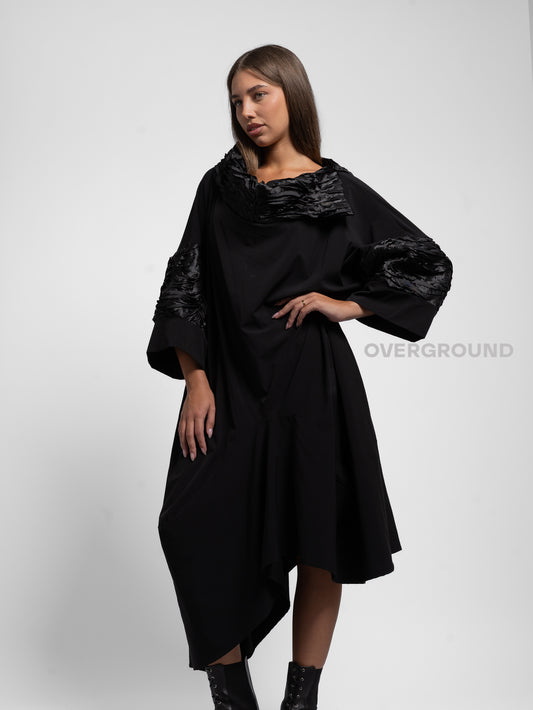 ABITO LUNGO OVER CON COLLO CON BALZA - OVERGROUND STORE 