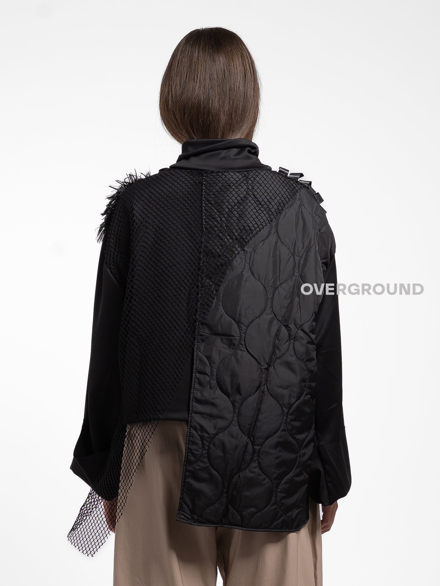 FELPA COLLO COREANA CON FRANGE E RETE - OVERGROUND STORE 