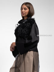 FELPA COLLO COREANA CON FRANGE E RETE - OVERGROUND STORE 