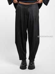 PANTALONE OVER RIGATO CON CUCITURE SUL GAMBULE