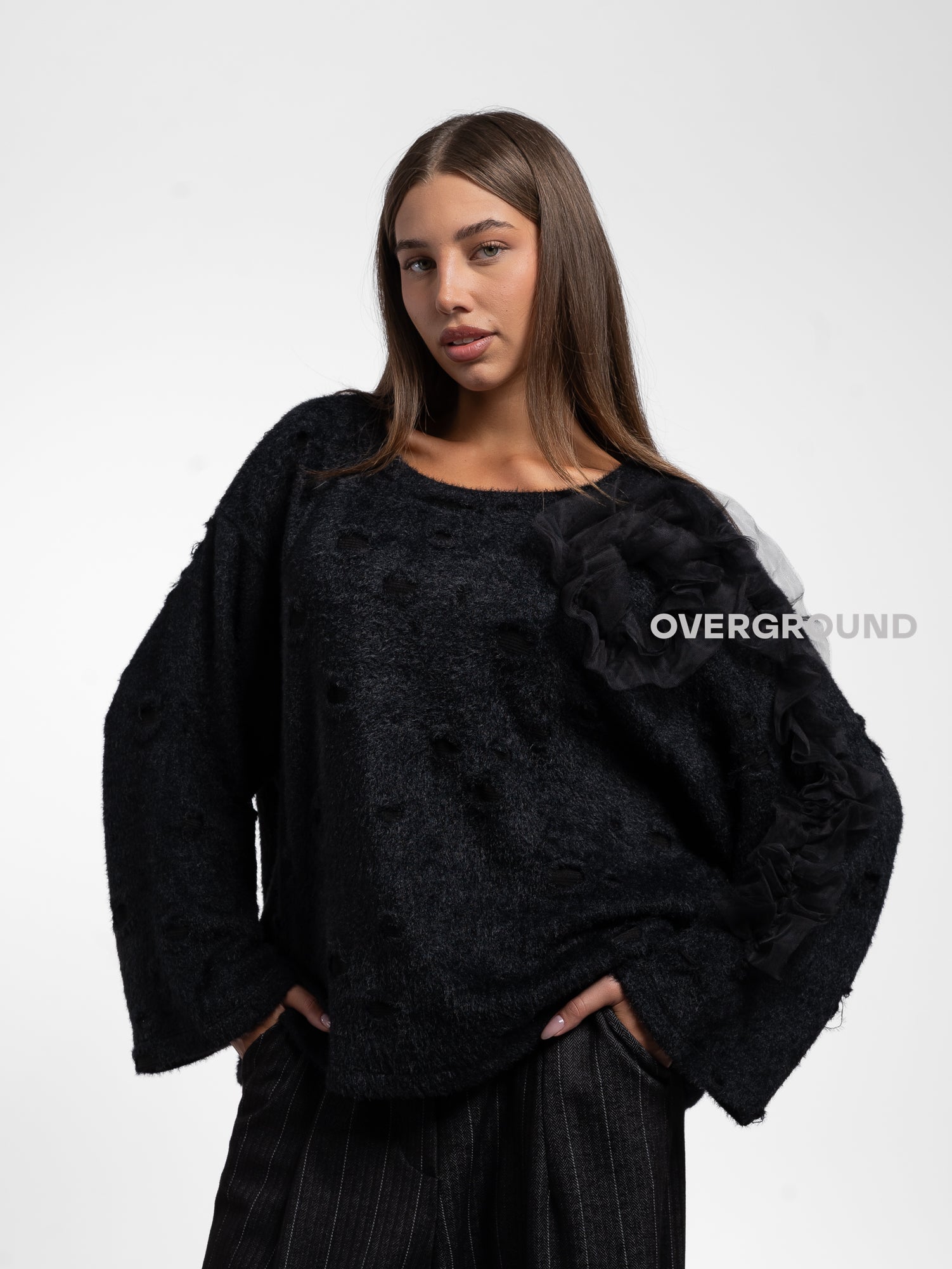 BLUSA OVER CON ROSA DAVANTI - OVERGROUND STORE 