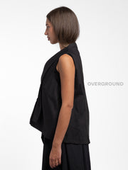 GILET OVER ASIMMETRICO CON PIEGA DAVANTI - OVERGROUND STORE 