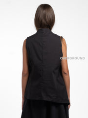 GILET OVER ASIMMETRICO CON PIEGA DAVANTI - OVERGROUND STORE 