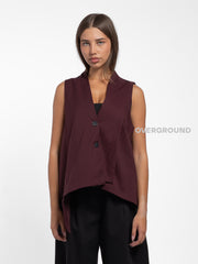 GILET OVER ASIMMETRICO CON PIEGA DAVANTI - OVERGROUND STORE 