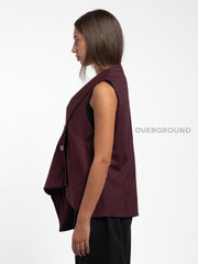 GILET OVER ASIMMETRICO CON PIEGA DAVANTI - OVERGROUND STORE 