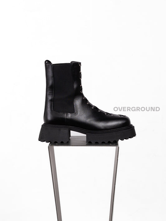 STIVALETTO IN PELLE CON INTRECCIO