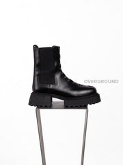 STIVALETTO IN PELLE CON INTRECCIO