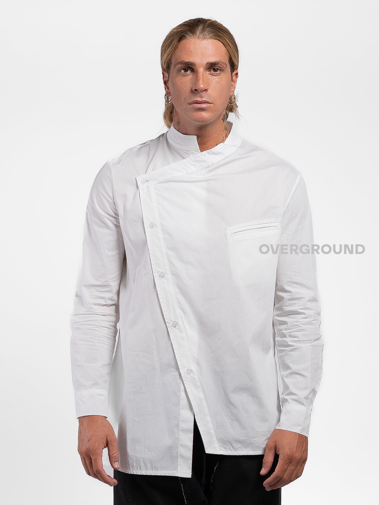 CAMICIA COLLO COREANA CON TASCHINO