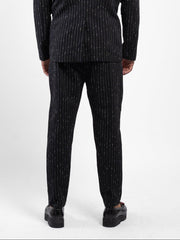 PANTALONE COTONE GESSATO CON TASCHE DAVANTI