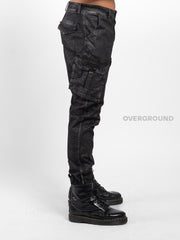 PANTALONE CON TASCHE EFFETTO LAMINATO