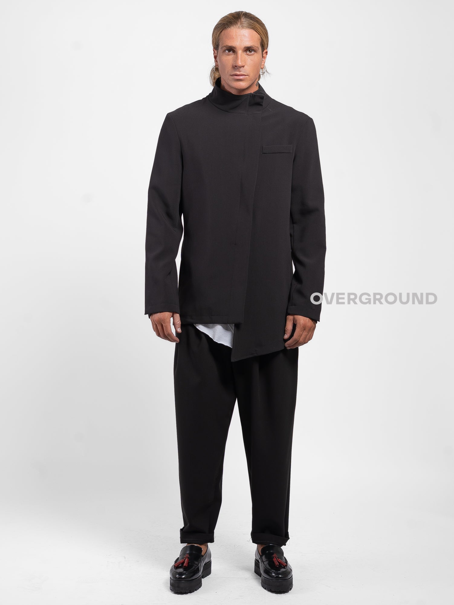 MANDARIN COLLAR JACKET WITH ZIP CLOSURE – OVERGROUND STORE