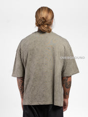 T- SHIRT OVER CON MANICHE LARGHE TESSUTO MESCIATO