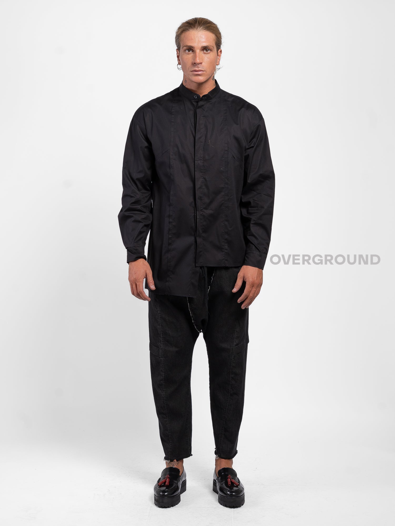 CAMICIA COLLO COREANA CON ABBOTTONATURA CENTRALE Z
