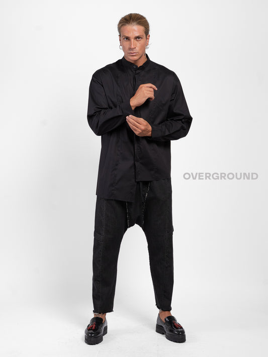 CAMICIA COLLO COREANA CON ABBOTTONATURA CENTRALE Z - OVERGROUND STORE 