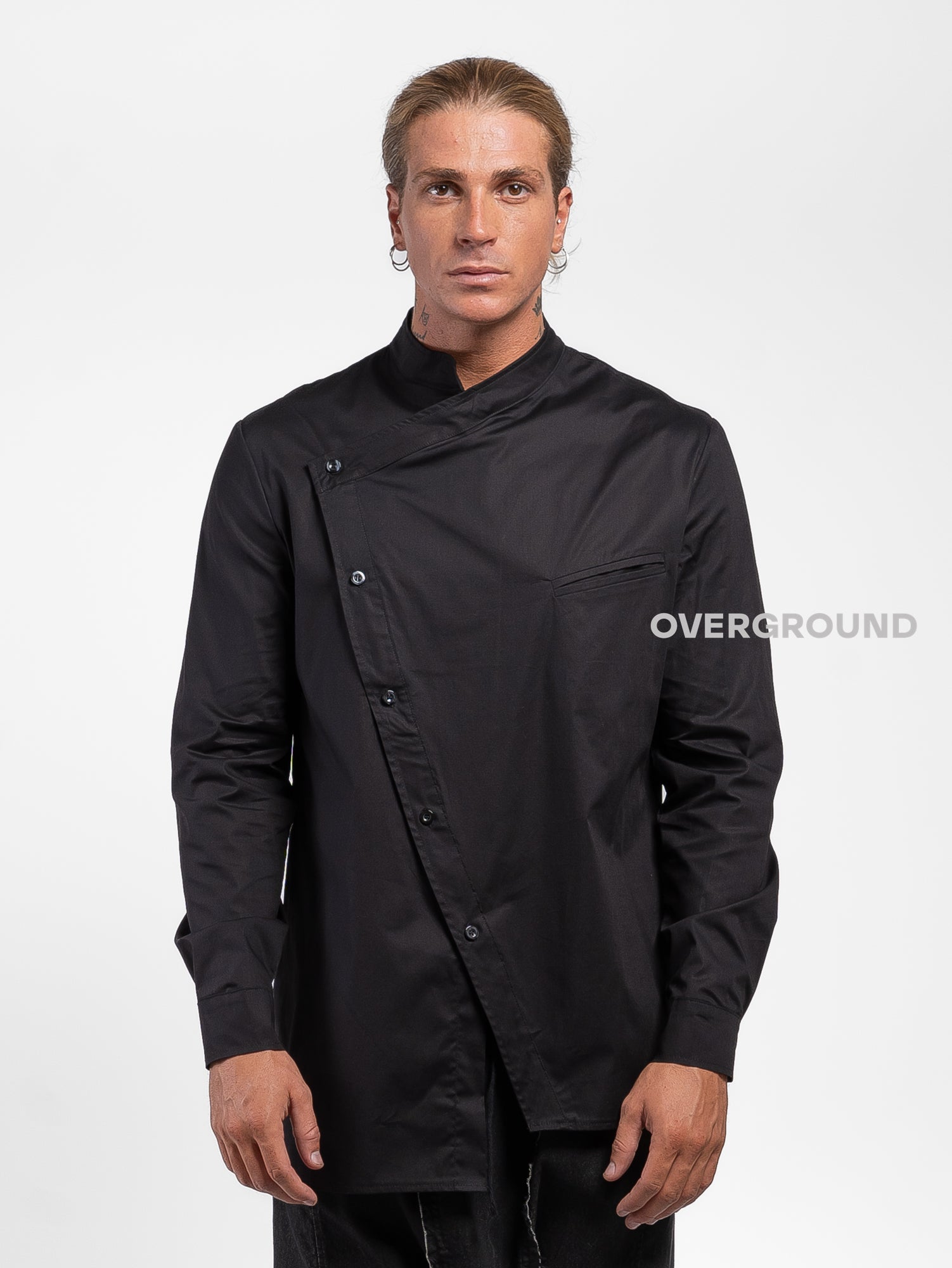 CAMICIA COLLO COREANA CON TASCHINO