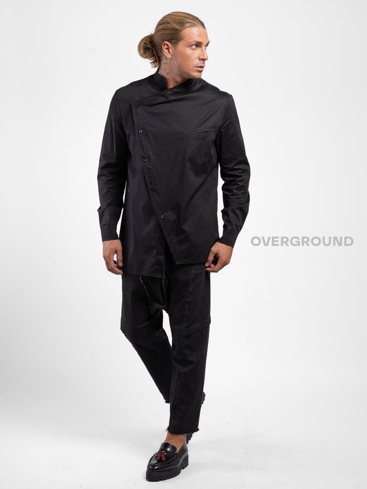 CAMICIA COLLO COREANA CON TASCHINO