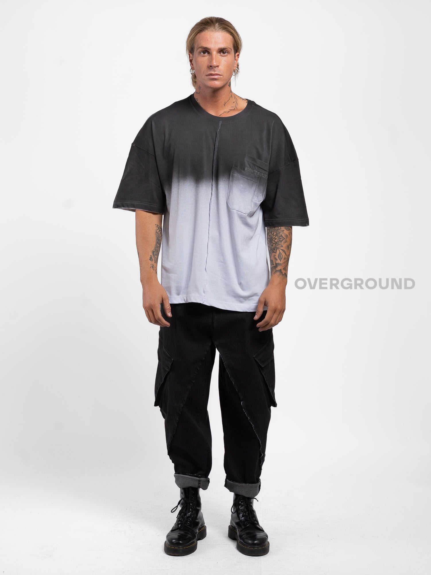 T- SHIRT OVER CON MANICHE LARGHE SFUMATA