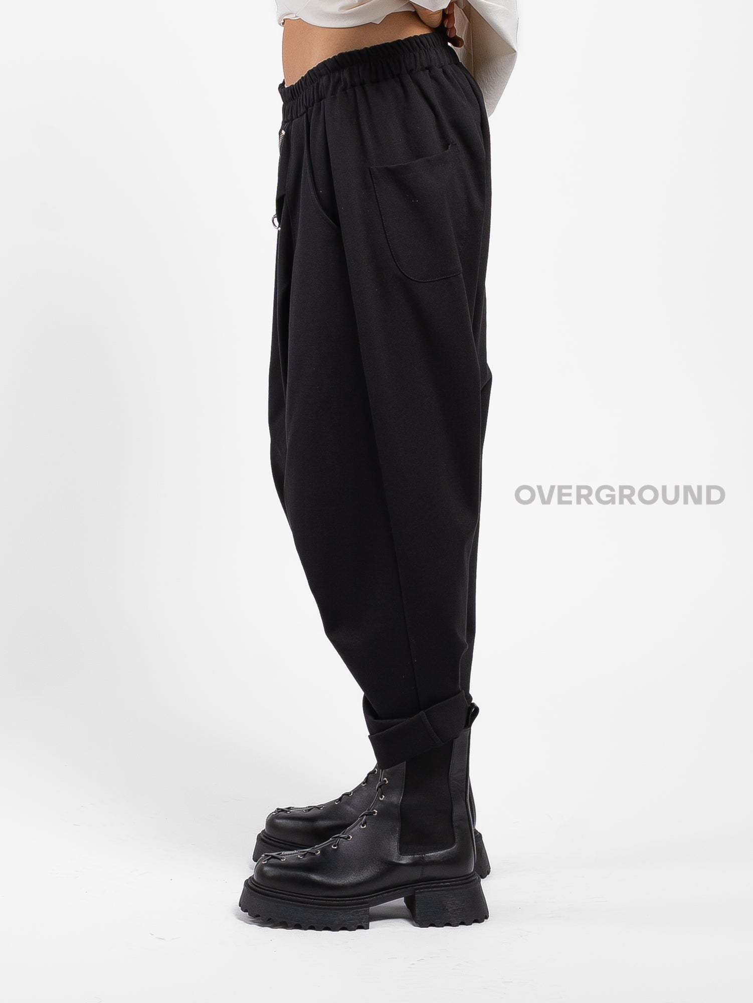 PANTALONE CAVALLO BASSO CON CERNIERA E GANCIO