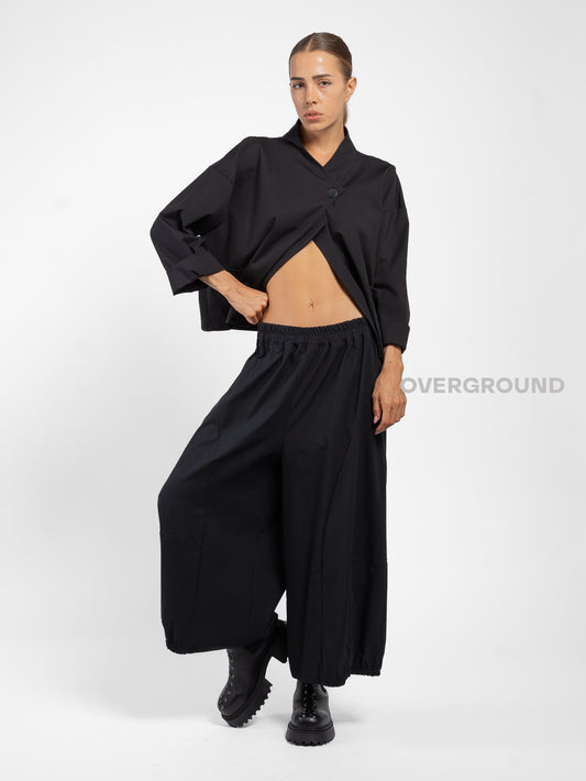PANTALONE OVER GAMBULE LARGO CON CUCITURE
