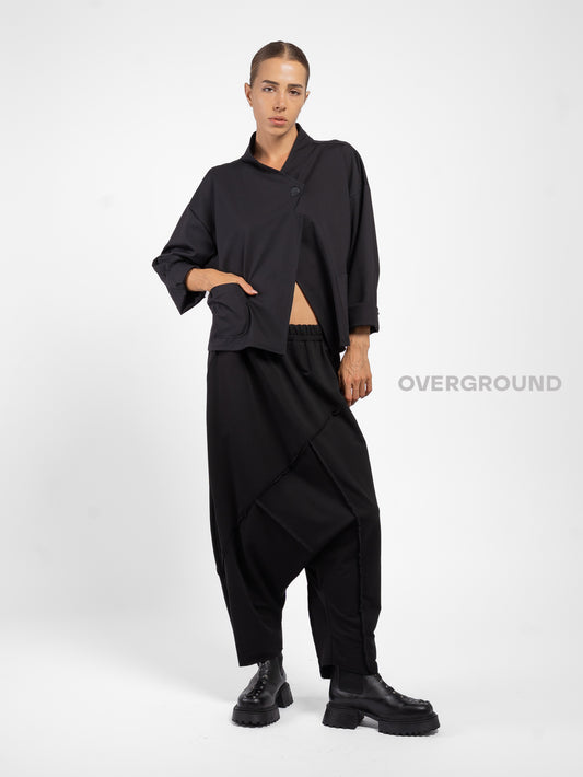 PANTALONE CAVALLO BASSO CON CUCITURE