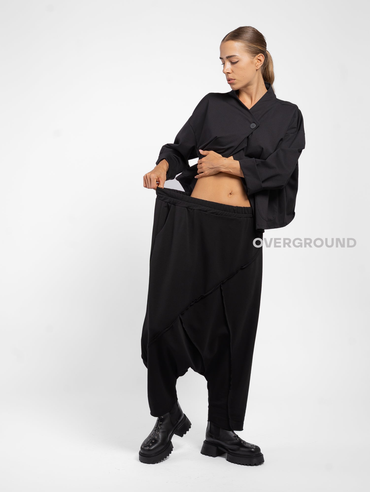 PANTALONE CAVALLO BASSO CON CUCITURE
