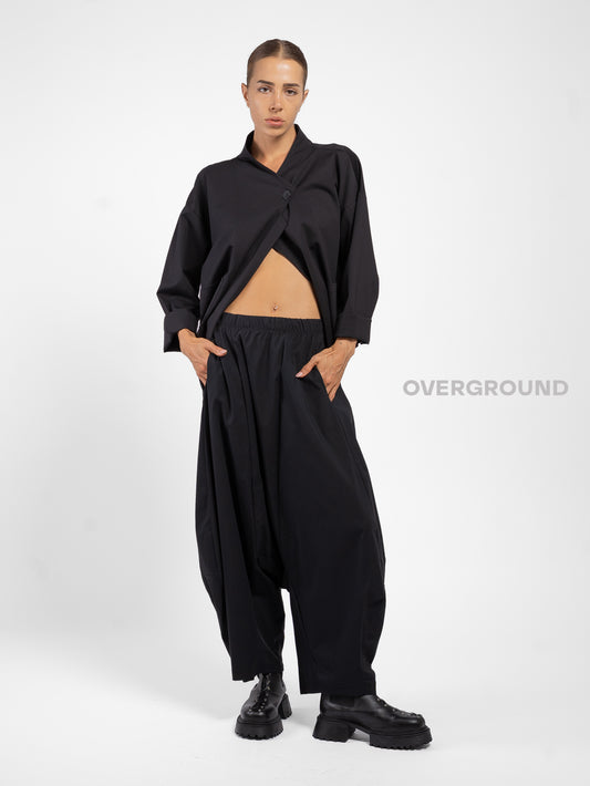 PANTALONE OVER CAVALLO BASSO GAMBULE LARGO - OVERGROUND STORE 