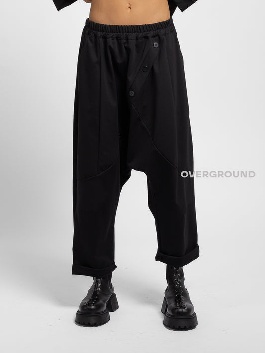 LOW CROTCH TROUSERS WITH FRONT BUTTONS