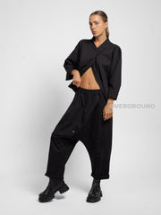 LOW CROTCH TROUSERS WITH FRONT BUTTONS