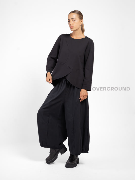 BLUSA CON CUCITURE STONDATA IN FONDO