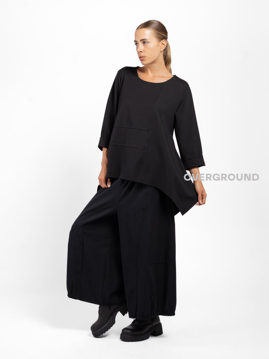 BLUSA OVER ASIMMETRICA CON CUCITURE - OVERGROUND STORE 