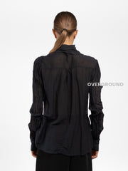 CAMICIA COLLO COREANA CON CHIUSURA ANNODATA