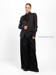CAMICIA COLLO COREANA CON CHIUSURA ANNODATA