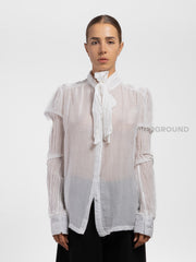 CAMICIA COLLO COREANA CON CHIUSURA ANNODATA