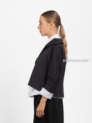 Jacket with slanted front pocket