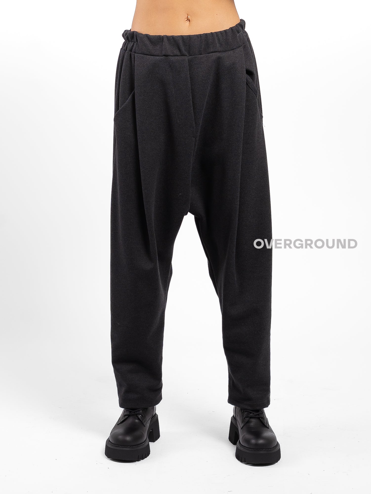 LOW CROTCH TROUSERS WITH FRONT PLEATED PANTS