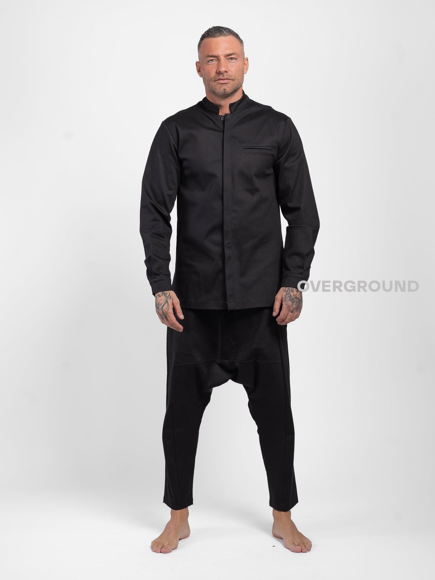 GIACCA COLLO COREANA CON ABBOTTONATURA COPERTA