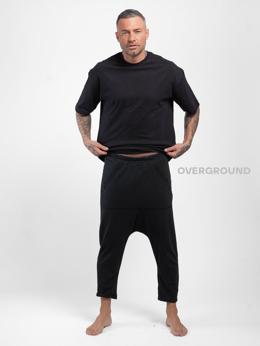 PANTALONE A CAVALLO BASSO CUCITURE E TASCHE FRONTALI Z