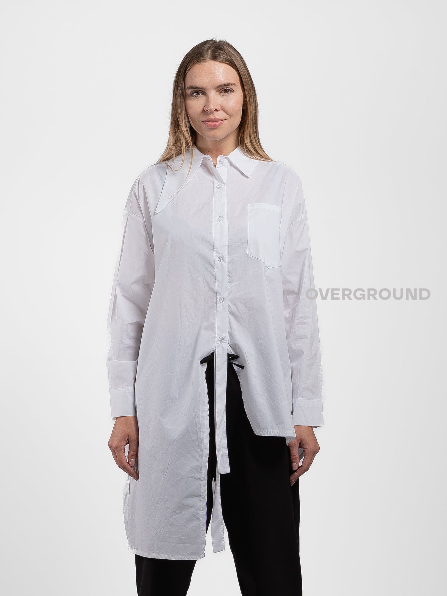 CAMICIA ASIMMETRICA CON SPACCO DAVANTI - OVERGROUND STORE 