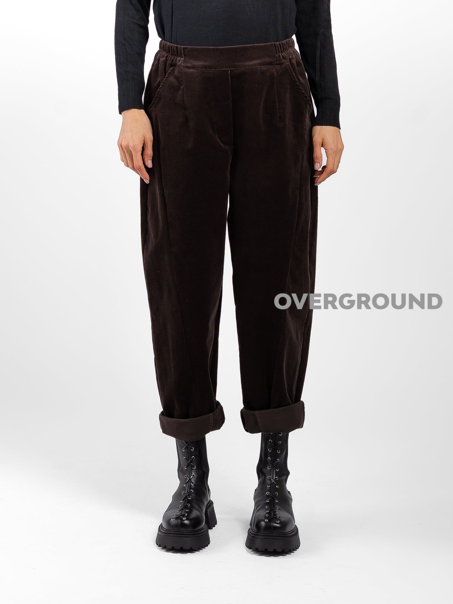 Pantalone in velluto con cuciture